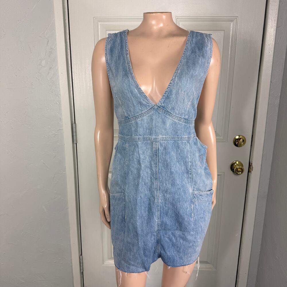Free People Light Blue Denim Mini Dress